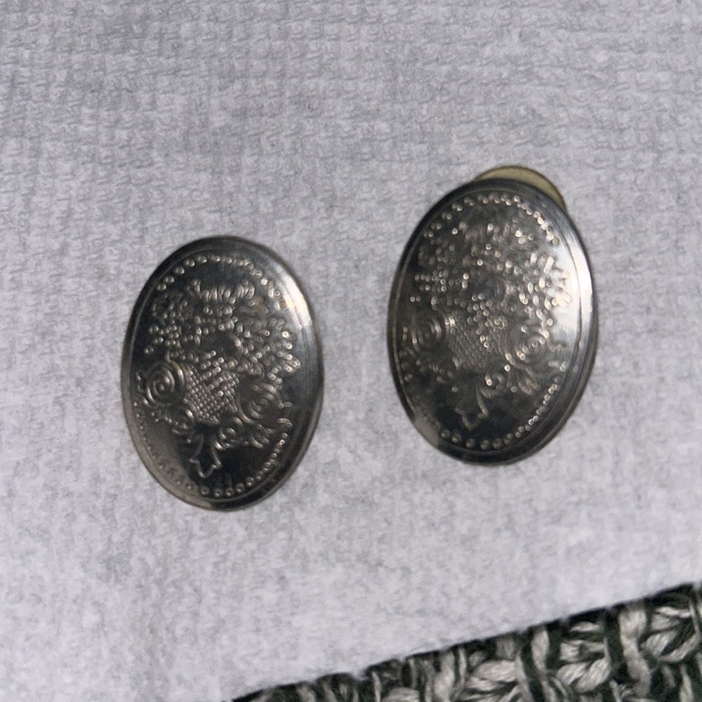 Kirk Stieff Pewter Vintage Sterling Silver Earrings